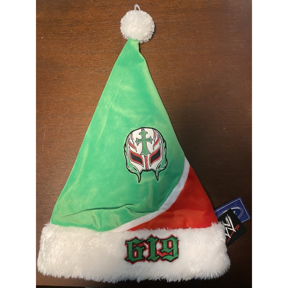 WWE WRESTLING REY MYSTERIO 619 SANTA-ELF HAT NWT  NEW HOLIDAY CHRISTMAS GIFT‎